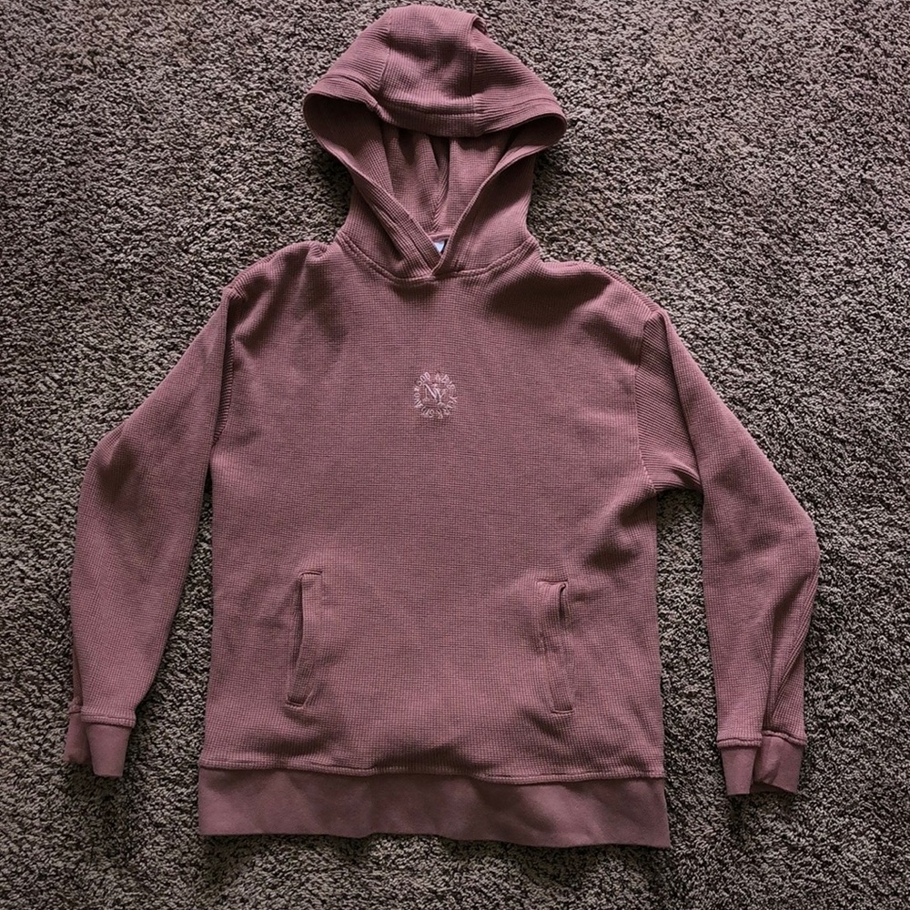 Zara sweatshirt w embroidered NY 5th Ave logo. Size S. Puce color